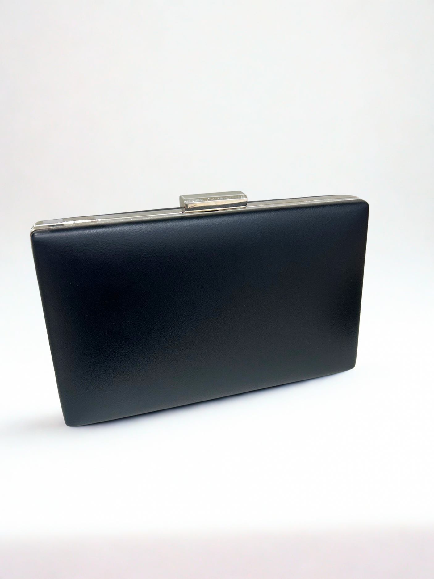 Black clutch with silver trim (A0928)
