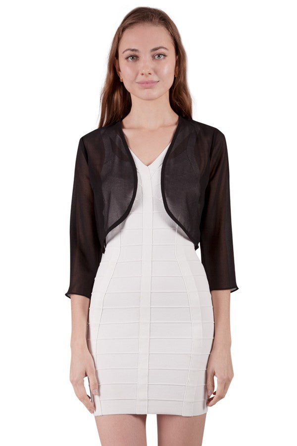 Strickjacke Bolero Jacke Chiffon Schwarz Kleid Bolero Jacke Lang