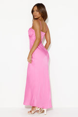 Freya midi dress with front keyhole - Pink