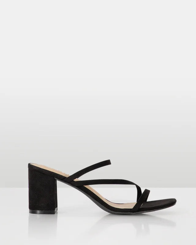 Soho Black Strappy High Heel