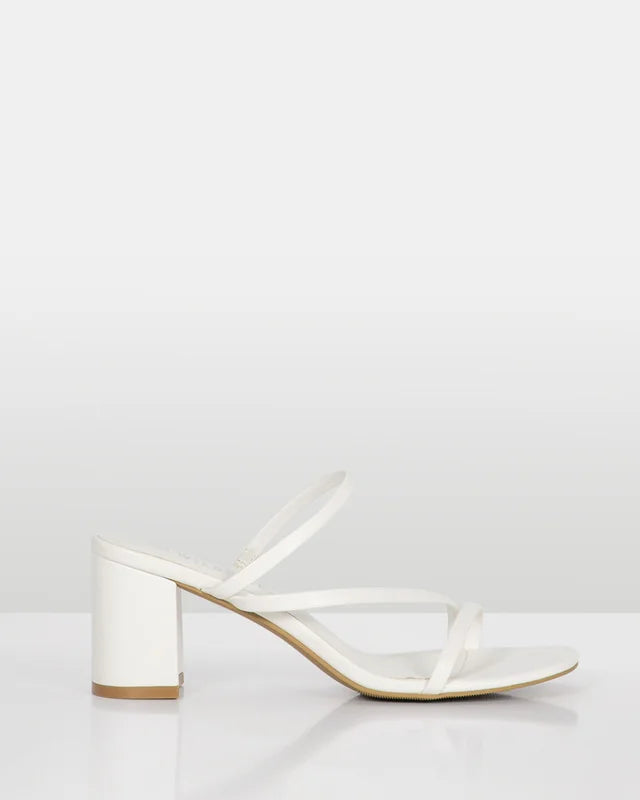 Soho White Strappy High Heel