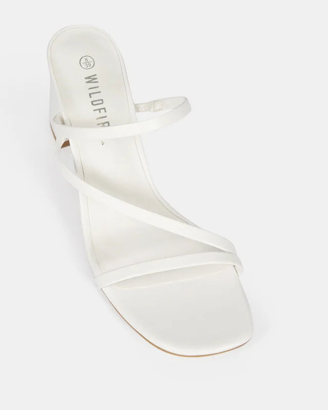 Soho White Strappy High Heel