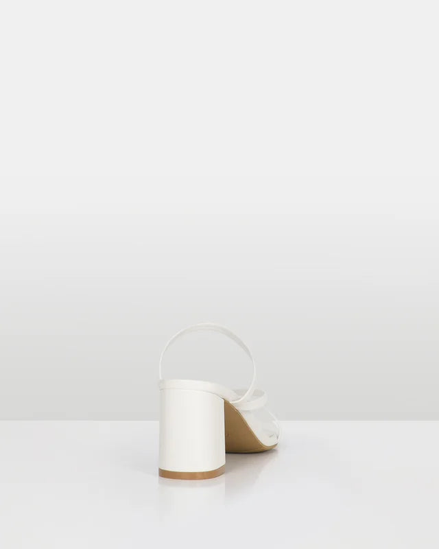 Soho White Strappy High Heel