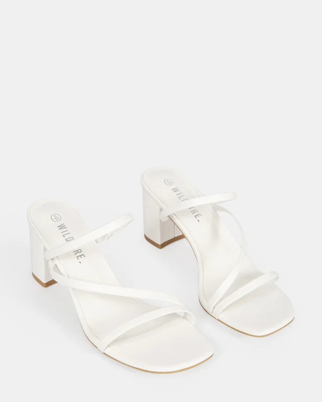Soho White Strappy High Heel