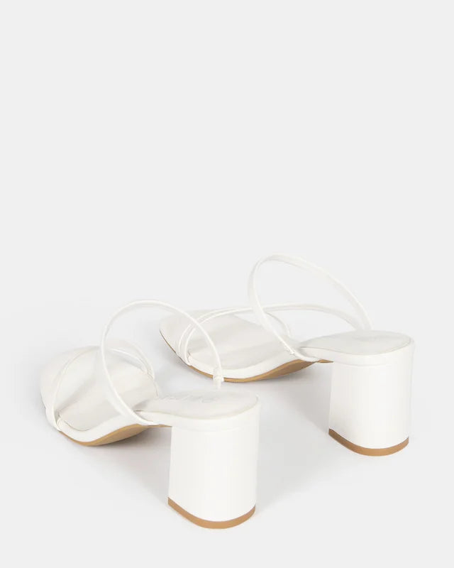 Soho White Strappy High Heel