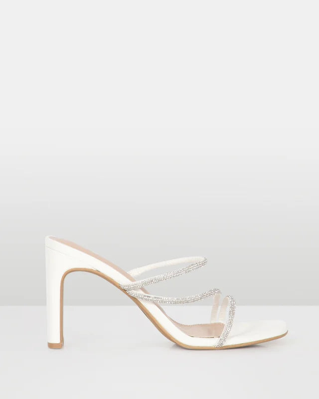 Madison White Diamante Heel