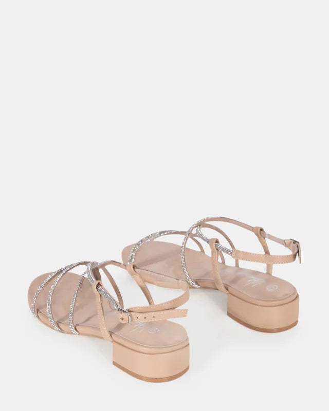 Lapis Nude flat sandle with Diamantes
