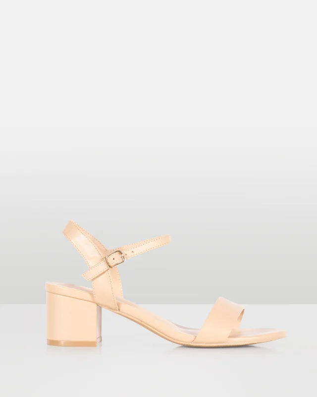 Taurus Nude low block heel with strap