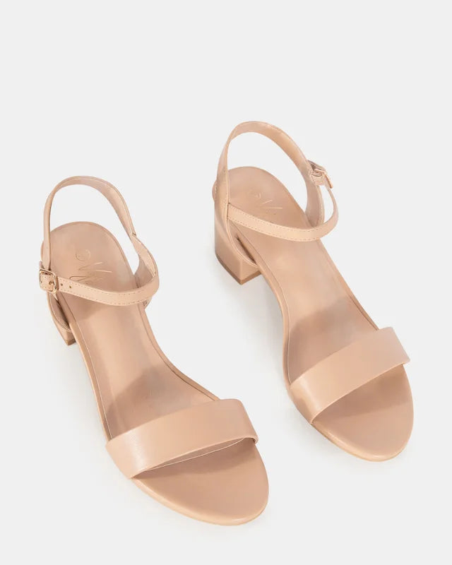 Taurus Nude low block heel with strap