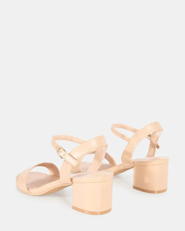 Taurus Nude low block heel with strap
