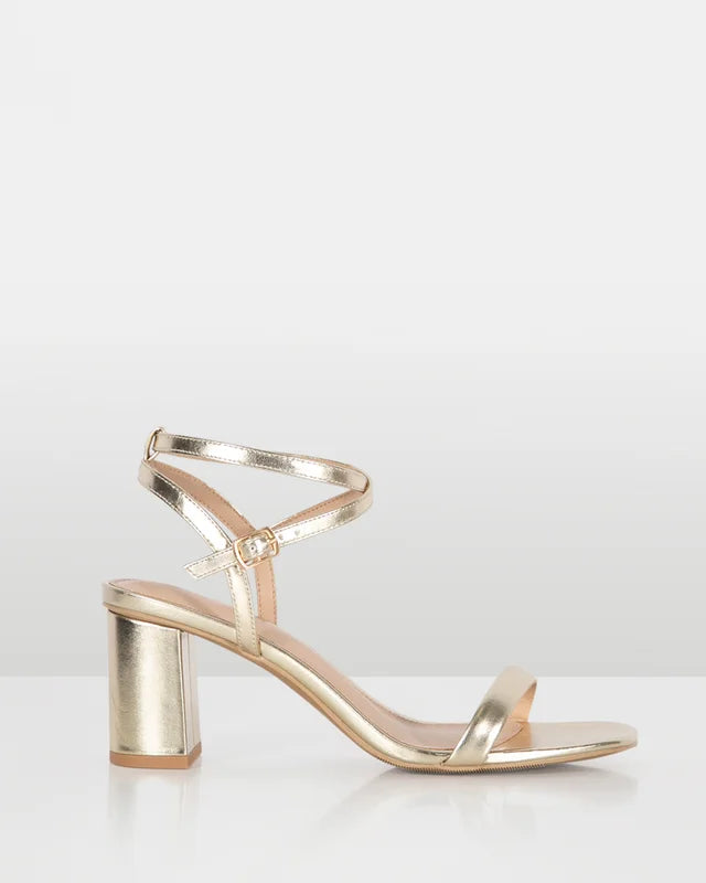 Captivate Gold Strappy High Heel
