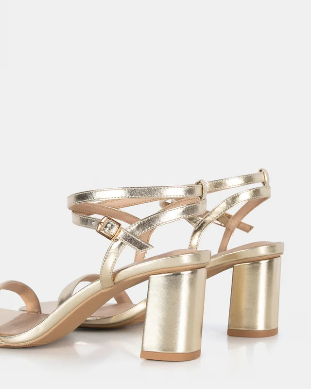 Captivate Gold Strappy High Heel