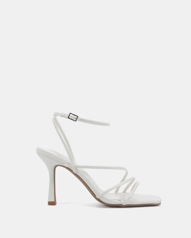 Dante White Strappy heels