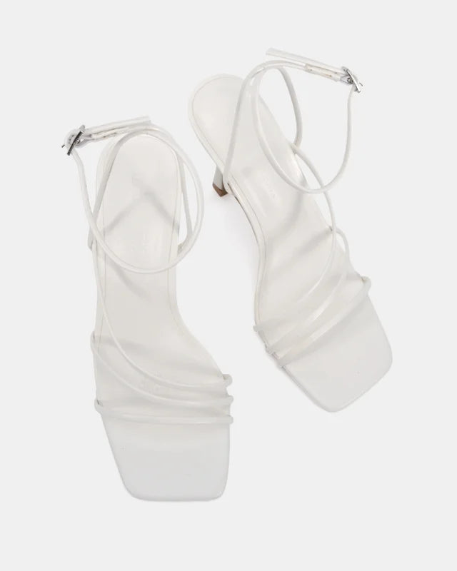 Dante White Strappy heels