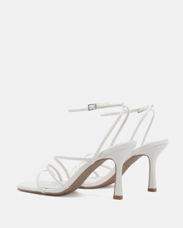 Dante White Strappy heels