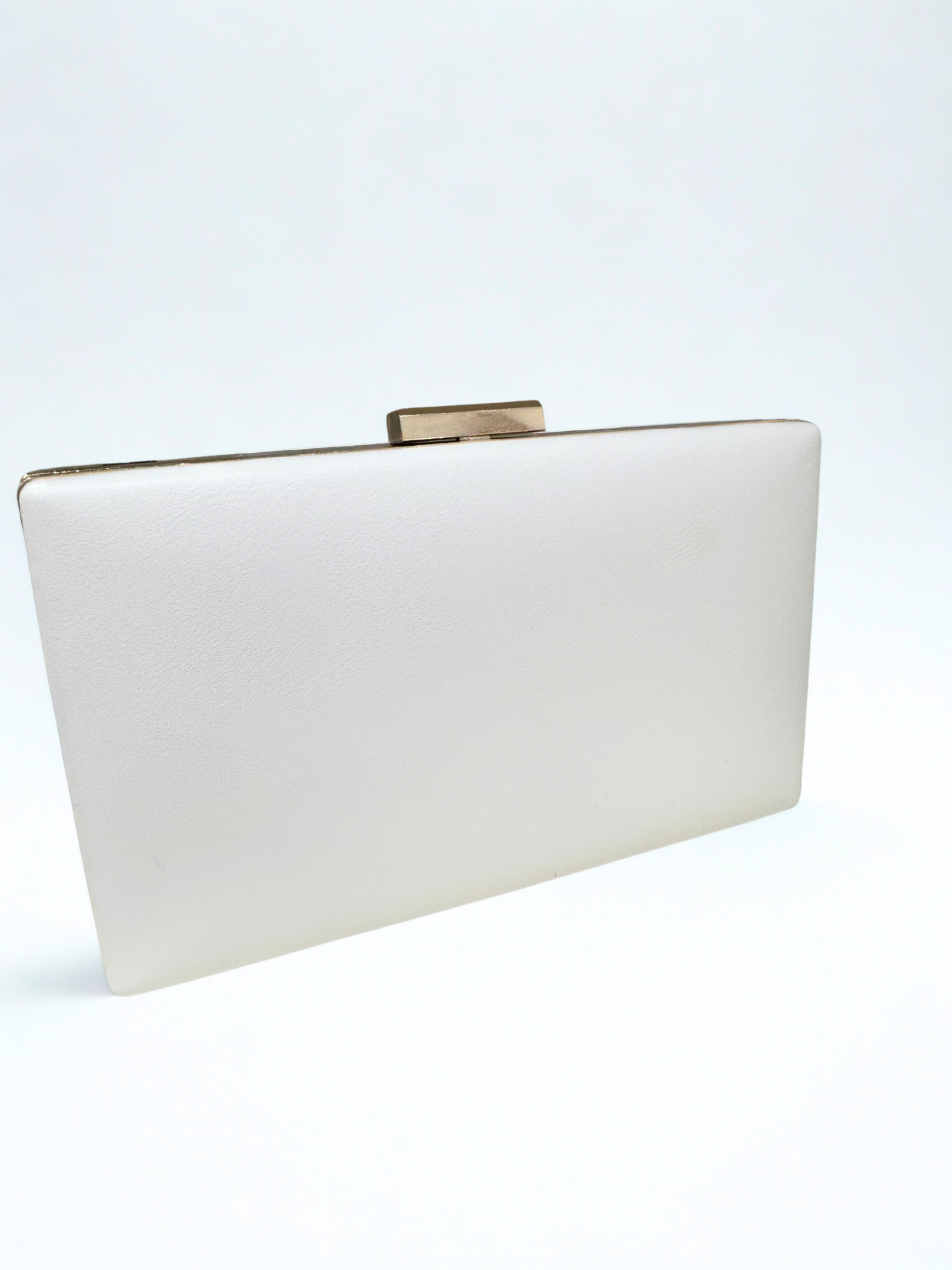 White clutch with Gold trim (A0928)