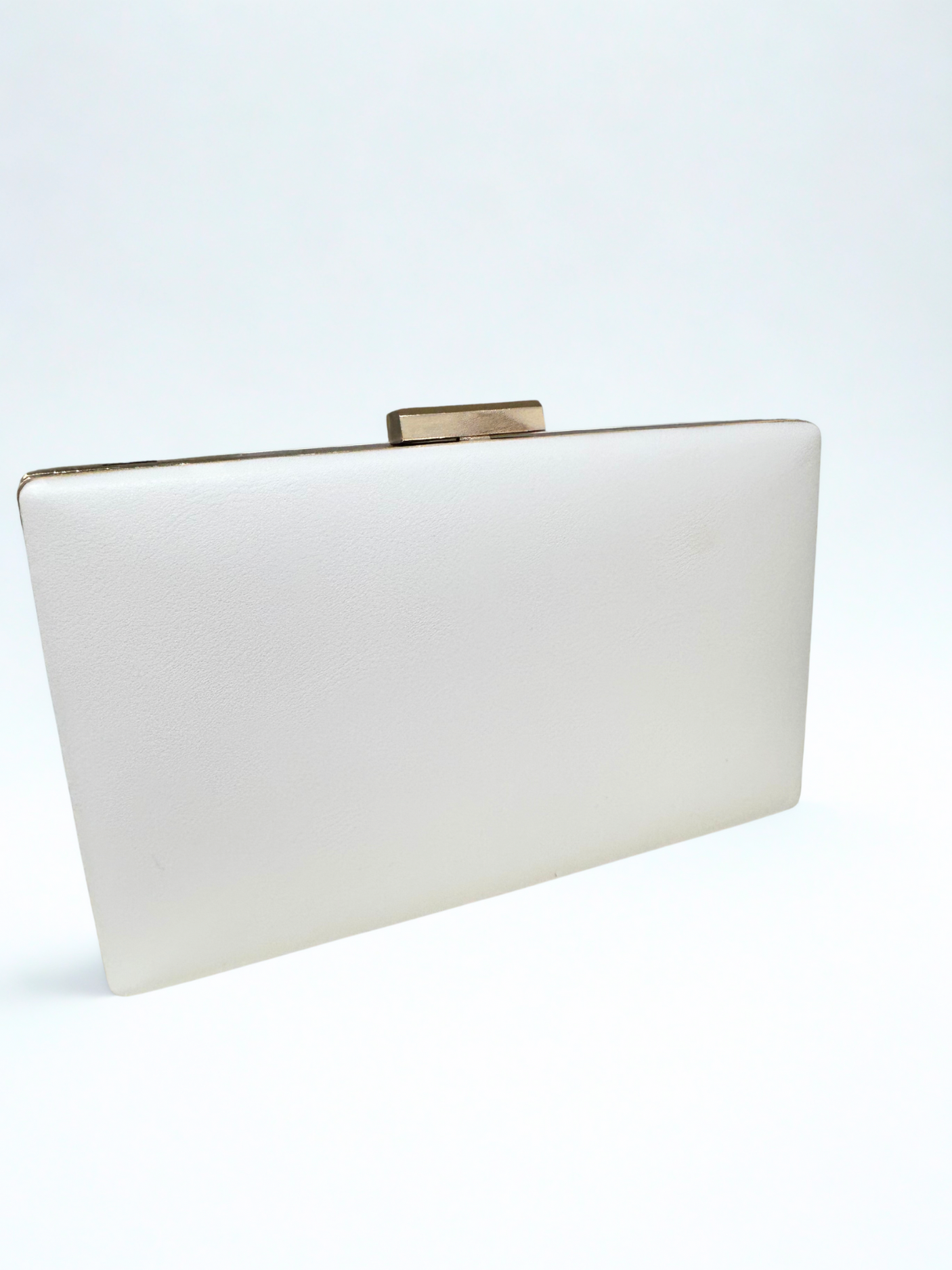 White clutch with Gold trim (A0928)