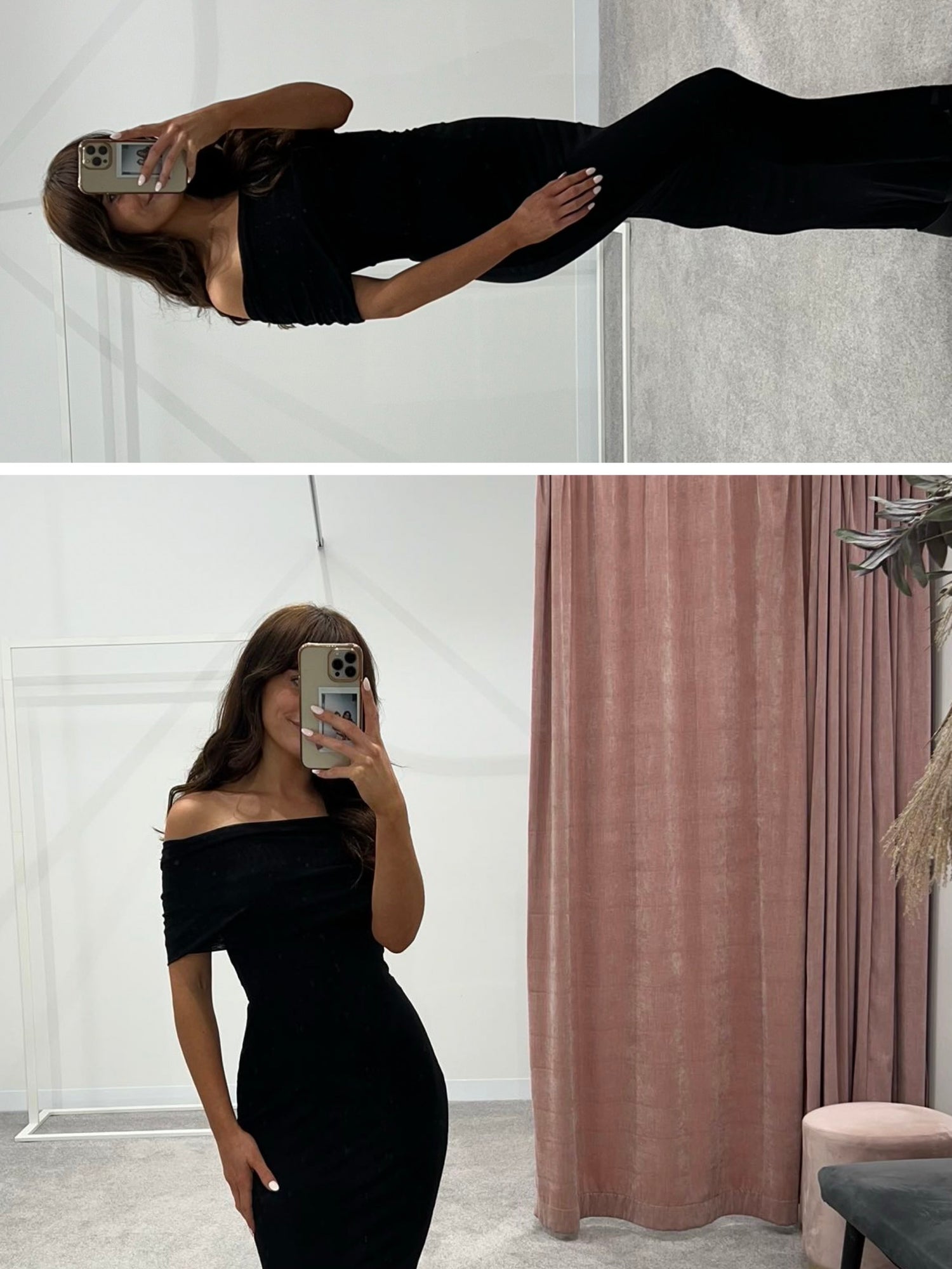 'Davina' off shoulder maxi stretch dress