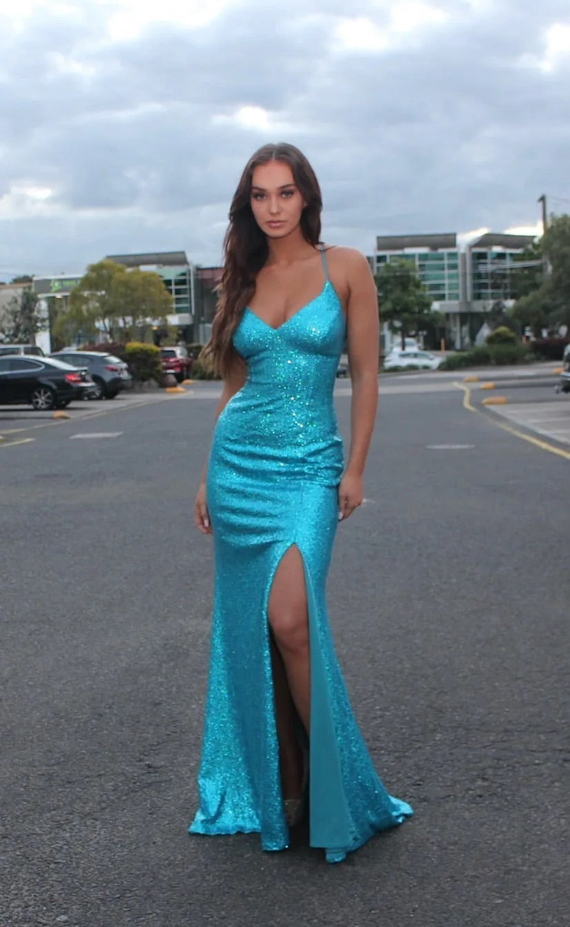 PO594 India sequin Aqua size 10 (Sale!)