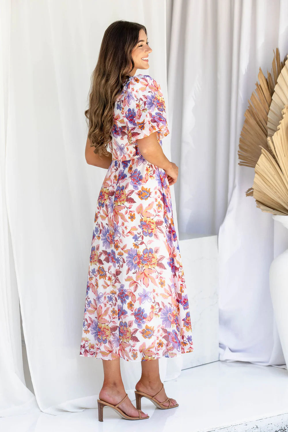 Celeste one shoulder floral midi dress