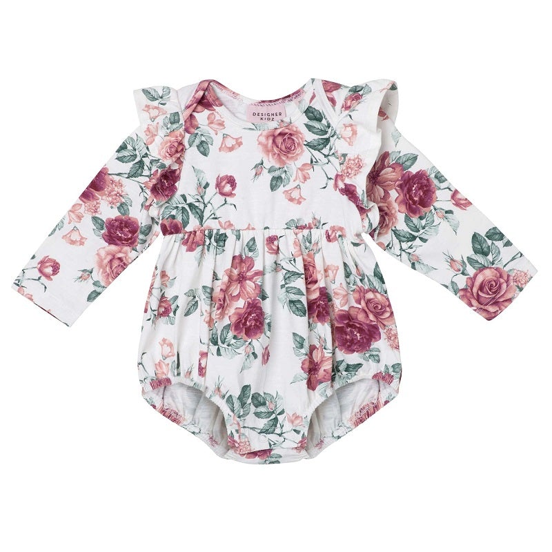 Audrey Floral long sleeve Bubble Romper