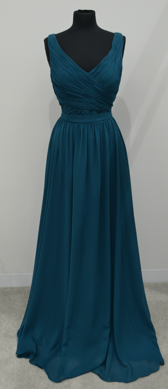 Teal chiffon dress size 14 C00101