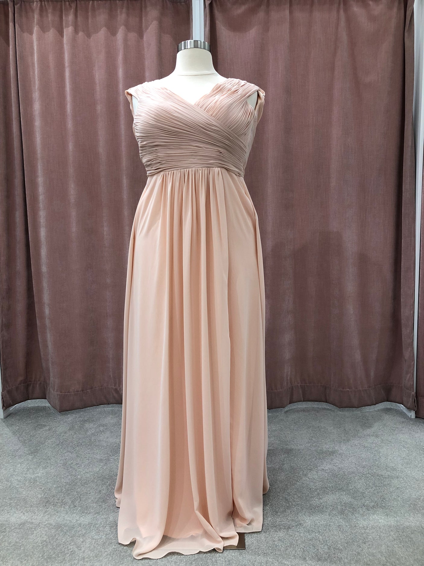 Apricot chiffon dress size 18
