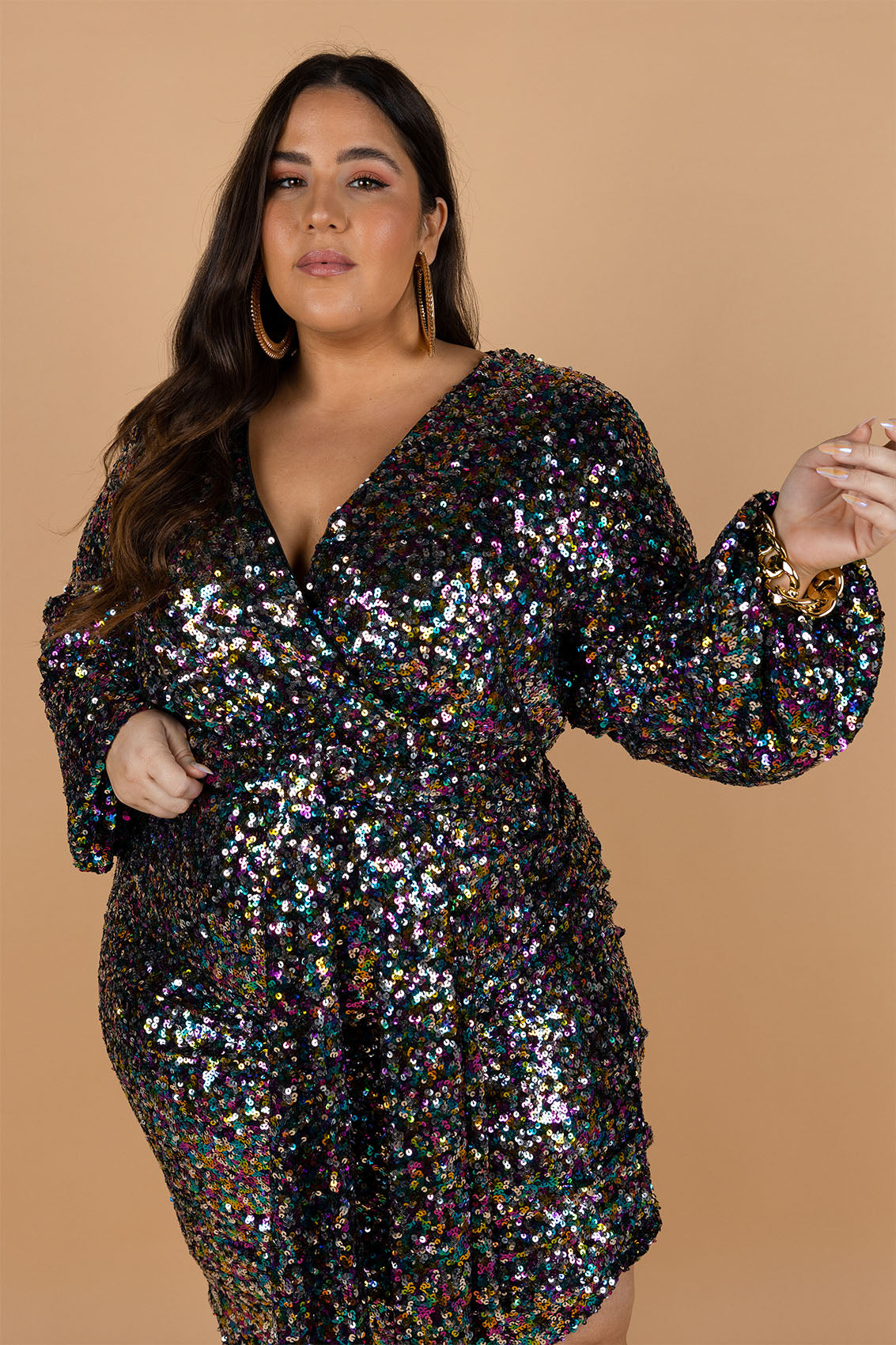 Bacio Sequin Dress Rainbow Sequin