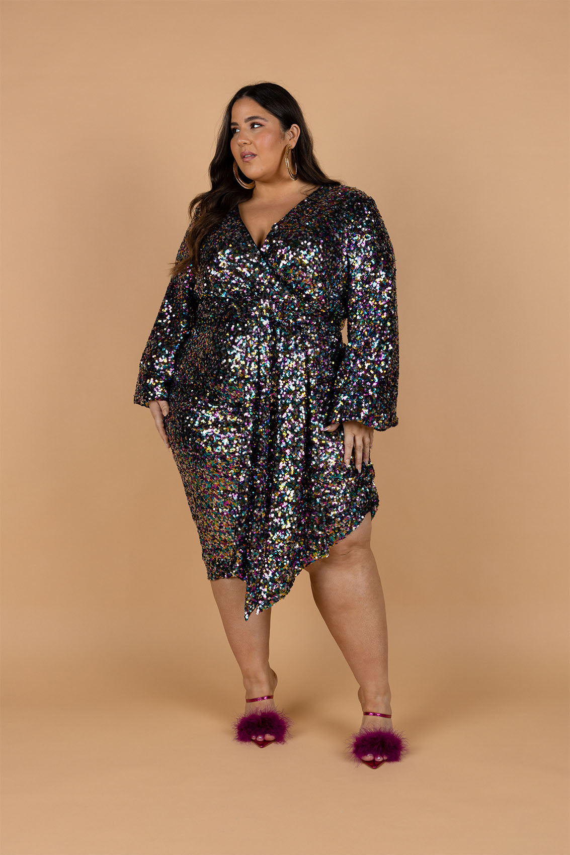 Bacio Sequin Dress Rainbow Sequin
