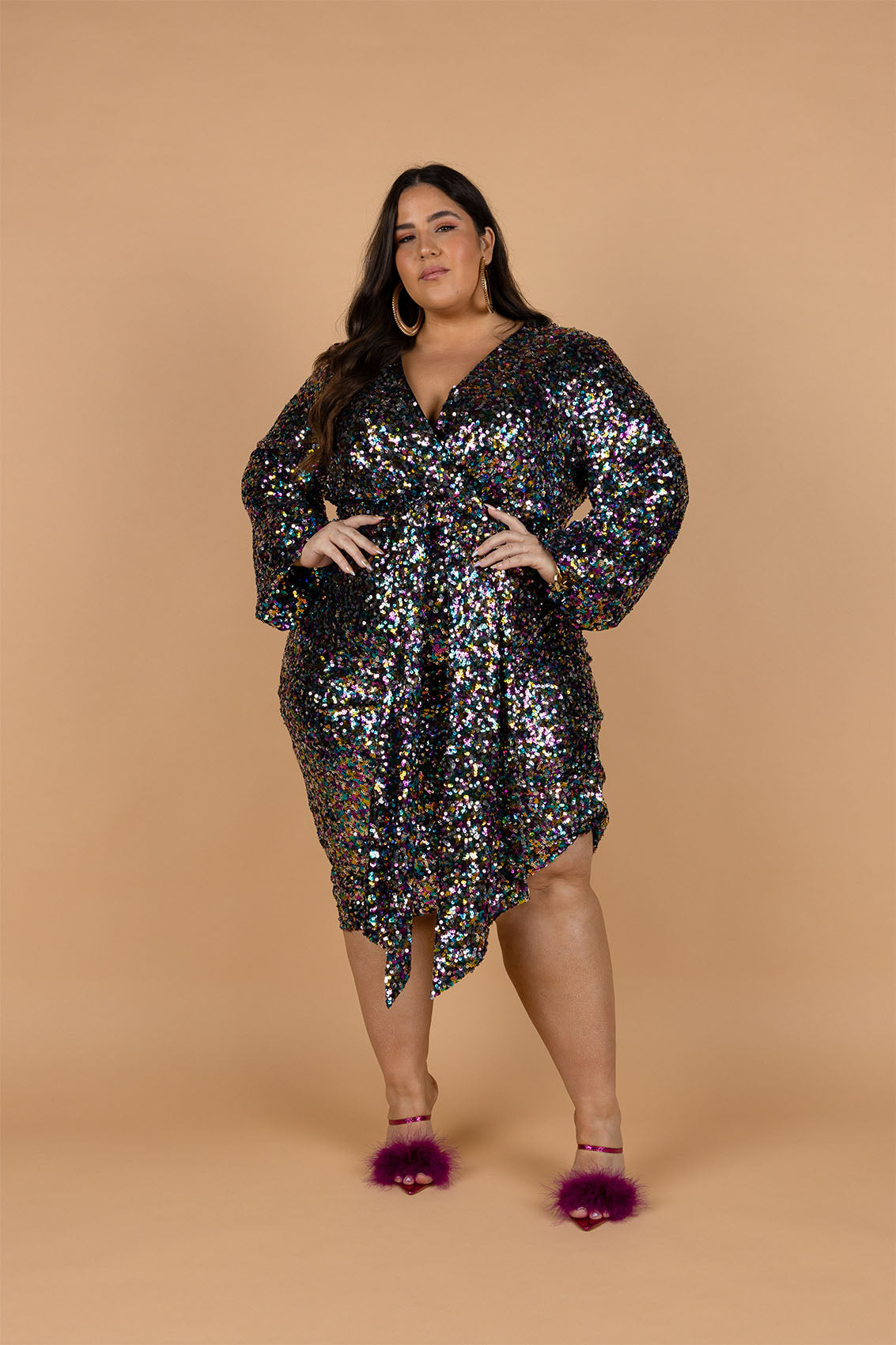 Bacio Sequin Dress Rainbow Sequin