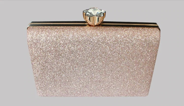 Rose gold 2025 sparkly clutch