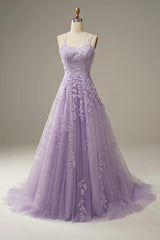 Lilac lace and tulle lace up gown size 6 (Ready to ship!)