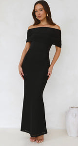 'Davina' off shoulder maxi stretch dress