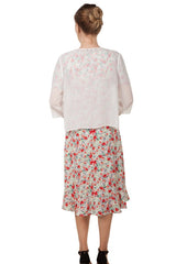 Chiffon Bolero Jacket 3/4 sleeves Ivory (13501)