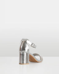 Taryn Silver Diamante strap Low Block Heel