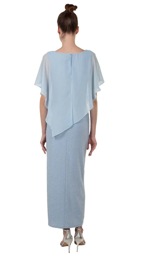 Chiffon overlay dress - Blue (221421)