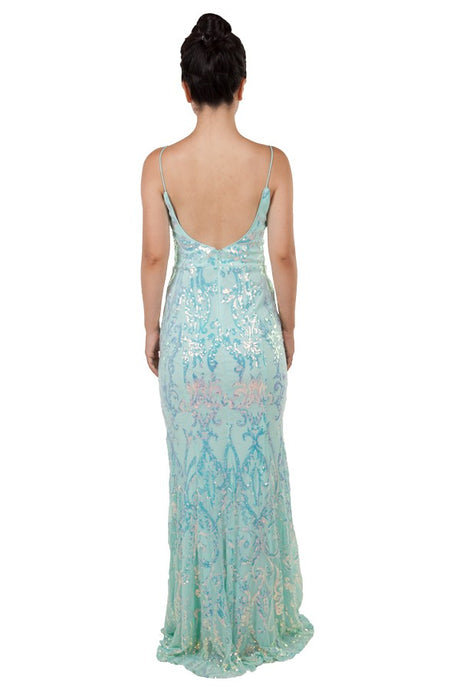 Patterned sequin gown - Fairy floss (222278) (Ready to ship!)