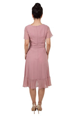 Midi Dress with sleeves - Rose