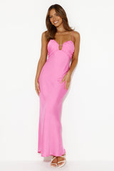 Freya midi dress with front keyhole - Pink