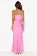 Freya midi dress with front keyhole - Pink