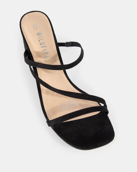Soho Black Strappy High Heel