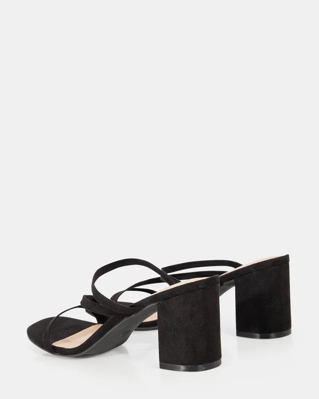 Soho Black Strappy High Heel