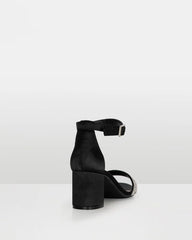 Taryn Black Diamante strap Low Block Heel