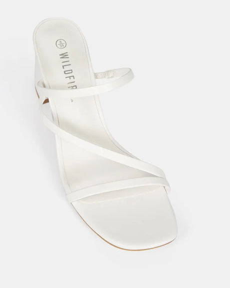 Soho White Strappy High Heel