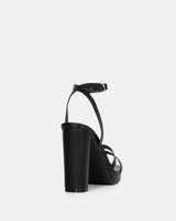 Bonsai Black Strappy Block Heel