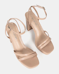 Bonsai Nude Strappy Block Heel