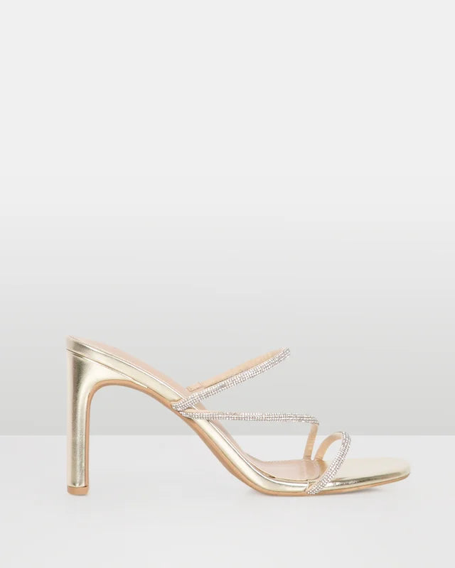 Madison Gold Diamante Heel