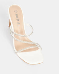 Madison White Diamante Heel