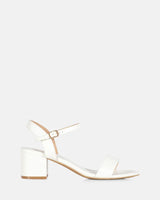 Taurus White low block heel with strap