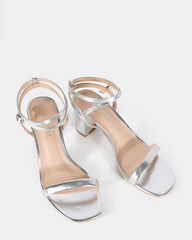 Captivate Silver Strappy High Heel